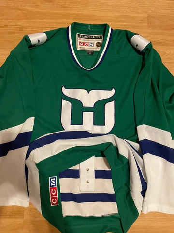 CCM Authentic Hartford Whalers NHL Hockey Jersey Vintage Green 46 Blank Cover