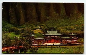 Byodo-In Chrome Postcard Oahu Valley of the Temples Hawaii HI UNP - Picture 1 of 2