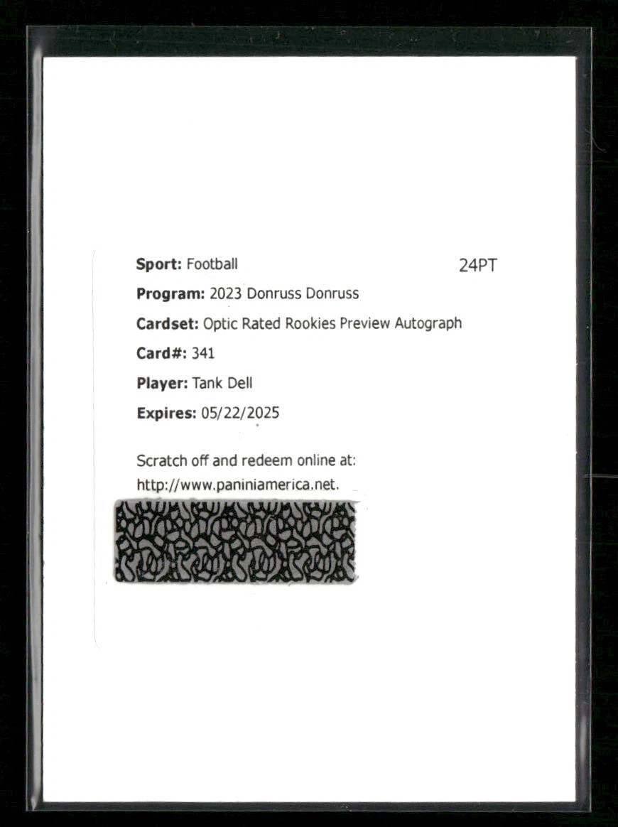 2023 Panini Donruss Tank Dell Optic Rated Rookies Preview AUTO Redeem [wangB88