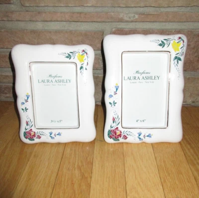 Vintage Laura Ashley Porta-Retrato Moldura Floral Chique Ruim Lote de 2 - Imagem 1 de 4