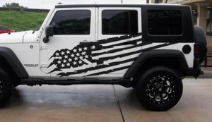 US flag style side graphic Decal Sticker fits to Wrangler JK JL 4 door - Picture 1 of 2