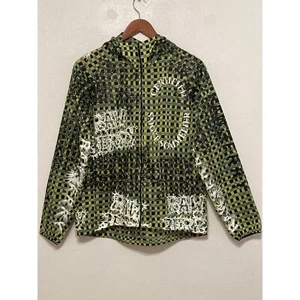 Marni Uniqlo Windbreaker Jacket M Green Black Graffiti Checkered Print Gorpcore - Picture 1 of 14