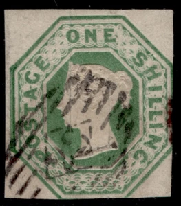 GB QV SG55, SCARCE 1s green CUT SQUARE, FINE USED. Cat £1000. - Picture 1 of 1