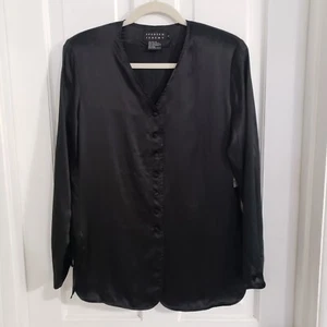 Top donna Spenser Jeremy 100% seta TAGLIA 8 silenzioso lusso elegante foderato gotico scollo - Foto 1 di 11