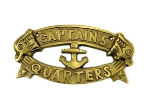 Captain Quarters Sign Nautical Plaque Ship Boat Sign For Wall & Door Home Decor - Picture 1 of 3