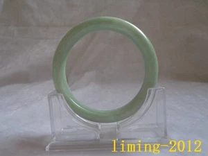 Authentic Chinese Natural Green Jade beautiful Round Bangle Bracelet Jewelry - Picture 1 of 8