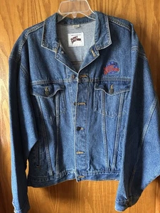 Vintage Planet Hollywood Jacke Herren XL Denim Chicago bestickt Mantel 90er. - Bild 1 von 9