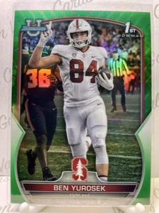 2022 Bowman U Chrome Green Refractor #23 Ben Yurosek /99 Stanford Cardinal - Bild 1 von 2