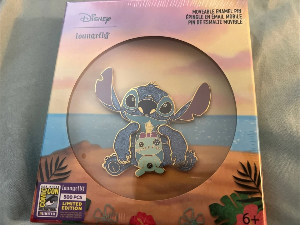 SDCC 2023 LOUNGEFLY Exclusive STITCH Glitter Pin LE 500  - Image 1 of 1