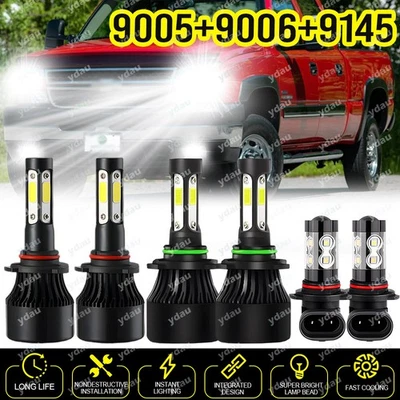 Se adapta a Chevy Silverado 1500 2500 HD 2003-2005 2006 faros LED + luces antiniebla bombillas Foto 1 de 4