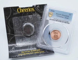2000 1c Lincoln Memorial Cheerios Cent PCGS MS66RD with COA - U2286 - Picture 1 of 7