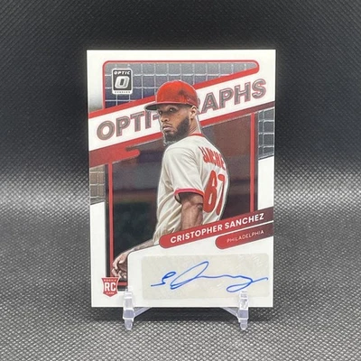2022 Donruss Optic #OG-CS Cristopher Sanchez Optigraphs Rookie Auto Phillies - Image 1 of 2