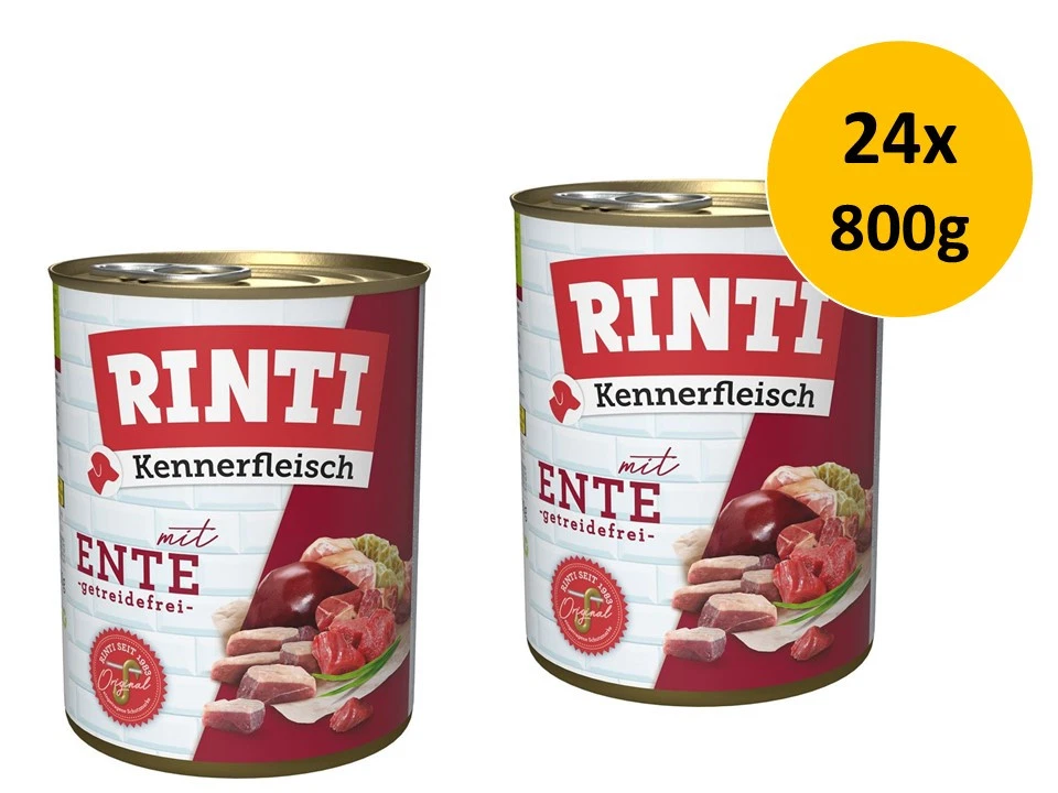 Rinti Kennerfleisch mit Ente | 24x 800g Hundefutter Sparpackung - Bild 1 von 1