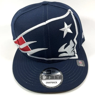 Boné chapéu Snapback New Era New England Patriots LOGOTIPO GRANDE costurado exclusivo 9FIFTY - Imagem 1 de 4