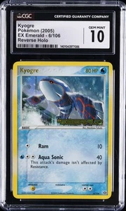2005 POKEMON EX EMERALD REVERSE HOLO #6 KYOGRE CGC 10 - Picture 1 of 2