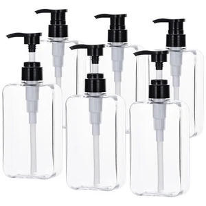 Pump Bottle Dispenser, 6 Pack 10oz 300ml Clear Refillable Shower Pump Bottles... - Picture 1 of 9
