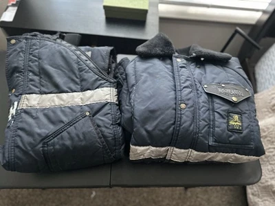 Refrigiwear  Insulated Jacket& Bib Overalls Set - Navy Blue - Reflective-used - Image 1 of 4