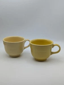 Fiesta Vintage tea Cups Set Of 2 Homer Laughlin Fiestwear USA Yellow Daffodil - Picture 1 of 6
