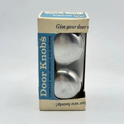 Juego completo de 1 par de perillas de puerta vintage NOS Baldwin 030 latón macizo cromo opaco Foto 1 de 4