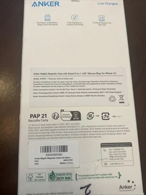 Anker Magnetic Ring Stand for iPhone 16 Case 2-in-1Finger Ring Grip Stand Holder - Image 1 of 3