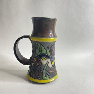 Vintage 1981 Tukan Künstler signiert Christine Colombarini Keramik Becher - Bild 1 von 6