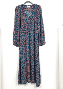 NATURAL LIFE Dress Maxi Sz XL Floral Long Sleeve Side Slit Gypsy Cottage Boho - Picture 1 of 23