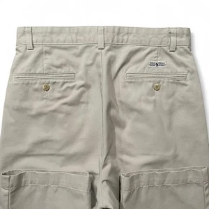 Vintage Polo Ralph Lauren Hose Herren 29x29 Elfenbein Baumwolle Plissee Chino Zip-Fly 90er - Bild 1 von 8