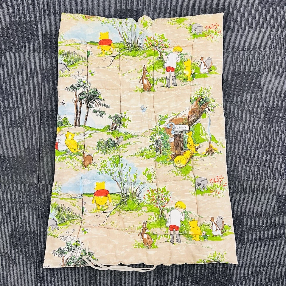Vintage Winnie The Pooh Quilted Blanket Disney 36” X 25” - Image 1 of 2