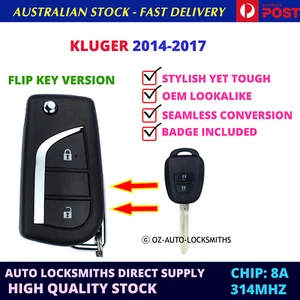FOR TOYOTA KLUGER FLIP STYLE KEY REMOTE 2014 2015 2016 2017 2018 2019 2020 - Picture 1 of 5