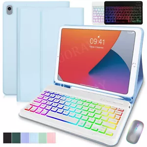 Backlit Keyboard Case Mouse For iPad 10.2 10.9 8/8/9/10th Gen Air 6 5 4 3 Pro 11 - Picture 1 of 51