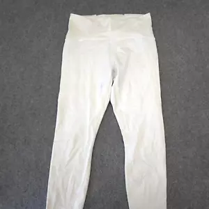 Lululemon Leggings Womens 10 White Activewear Lightweight Training Logo Size 10 - Picture 1 of 15