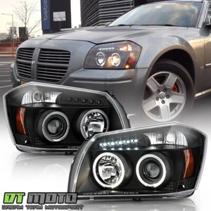 Blk 2005 2006 2007 Dodge Magnum LED Halo Projector Headlight 05 06 07 Left+Right - Picture 1 of 10