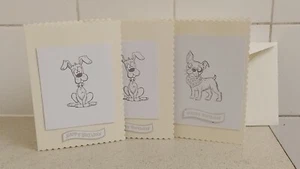 Tier Geburtstagskarten für Freunde Lustige Hundefiguren 3er Pack 5x7 - Bild 1 von 1