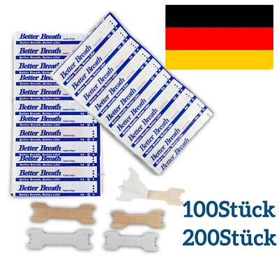 MARKENLOS Nasenpflaster Better Breath 50-100-200x Nasenstrips Besser Atmen Anti Schnarchen