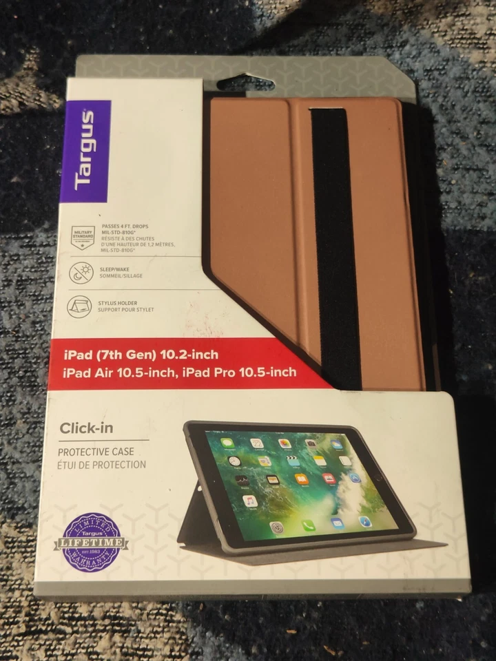 TARGUS ROSA 金色 Click-in 保护壳 9th、8th、7th GEN 10.2 英寸,10.5 英寸 IPAD AIR — 第 1/4 张图片
