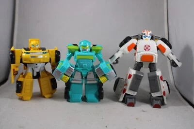 3 Transformer Playskool Heroes Rescue Bots Lot • Large One Step Transform Hasbro - Image 1 of 4