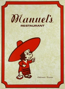 Vintage Mexican Restaurant Menu Manuel's Burritos Tamales Odessa TX 1970-80s - Picture 1 of 6