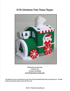 Weihnachtszug Taschentuch Topper - Kunststoff Leinwand Muster oder Kit - Bild 1 von 1