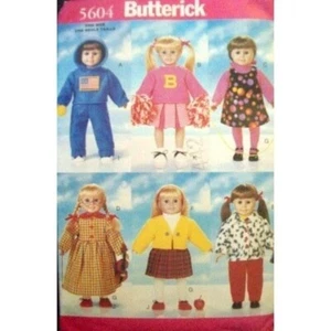 Sewing Pattern Butterick 5604 Doll Clothes Dress Back To School 18" Dolls UNCUT - Picture 1 of 5