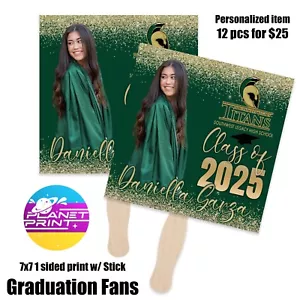 12pcs- personalized graduation fans 7"x7" - Picture 1 of 3