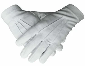 Masonic Regalia 100 % Baumwolle weiße Handschuhe hochwertig - Bild 1 von 2