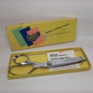 Vintage WISS Model E PInking Shears / Scissors, Chrome Plated In Box - Picture 1 of 7
