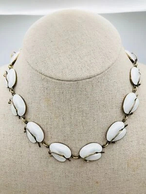 Collar de esmalte Volmer Bahner Dinamarca plata esterlina almohadilla de lirio súper pesado 15,25" Foto 1 de 4