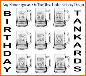 Personalised Birthday Design Pint Glass Tankard 18 21 30 40 50 60 70 80 90 - Picture 1 of 12