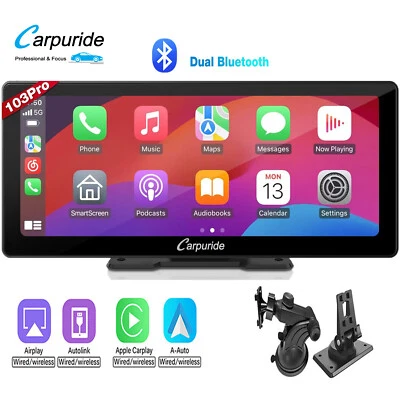 CARPURIDE W103Pro Wireless Dual Bluetooth Carplay Android Auto Car Stereo Screen - Image 1 of 4