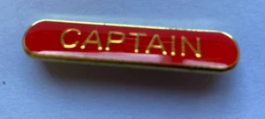 24 x CAPTAIN Enamel House School Prefect Sport Pin Badges NEW Football Rugby Fun - Picture 1 of 3