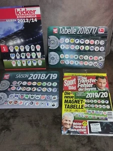 Sport Bild Magnettabelle 2016/17 + 2018/19 + 2019/20 Kicker Stecktabell 2013/14 - Bild 1 von 2