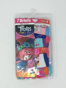 Trolls World Tour Girls 7 Pack Underwear Briefs - Siez 4 - Picture 1 of 2
