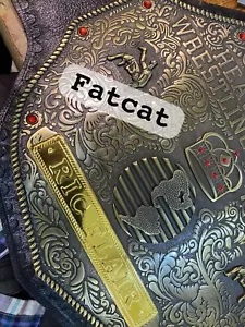 Ric Fl Antique Crumrine Big Gold Wrestling Championship Belt 6mm Tooling Leather - Picture 1 of 4