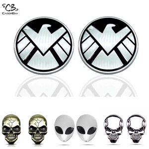 2-Pack 3D Marvel Skull SOLID Metal Badge Car Motorcycle 3M Sticker Decal Emblem - Imagen 1 de 28